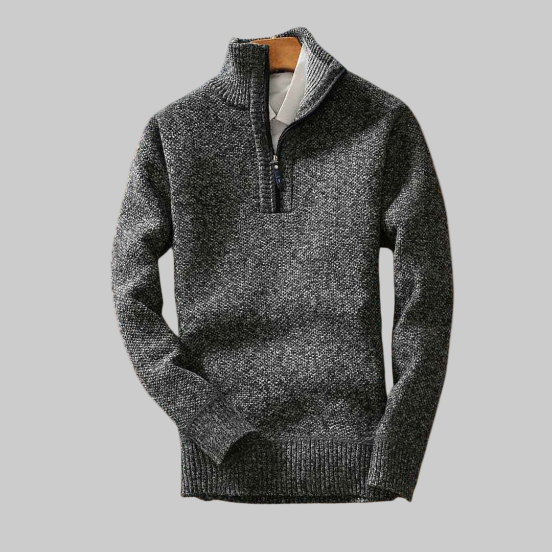 Anthony | Textured Half Zip Sweater